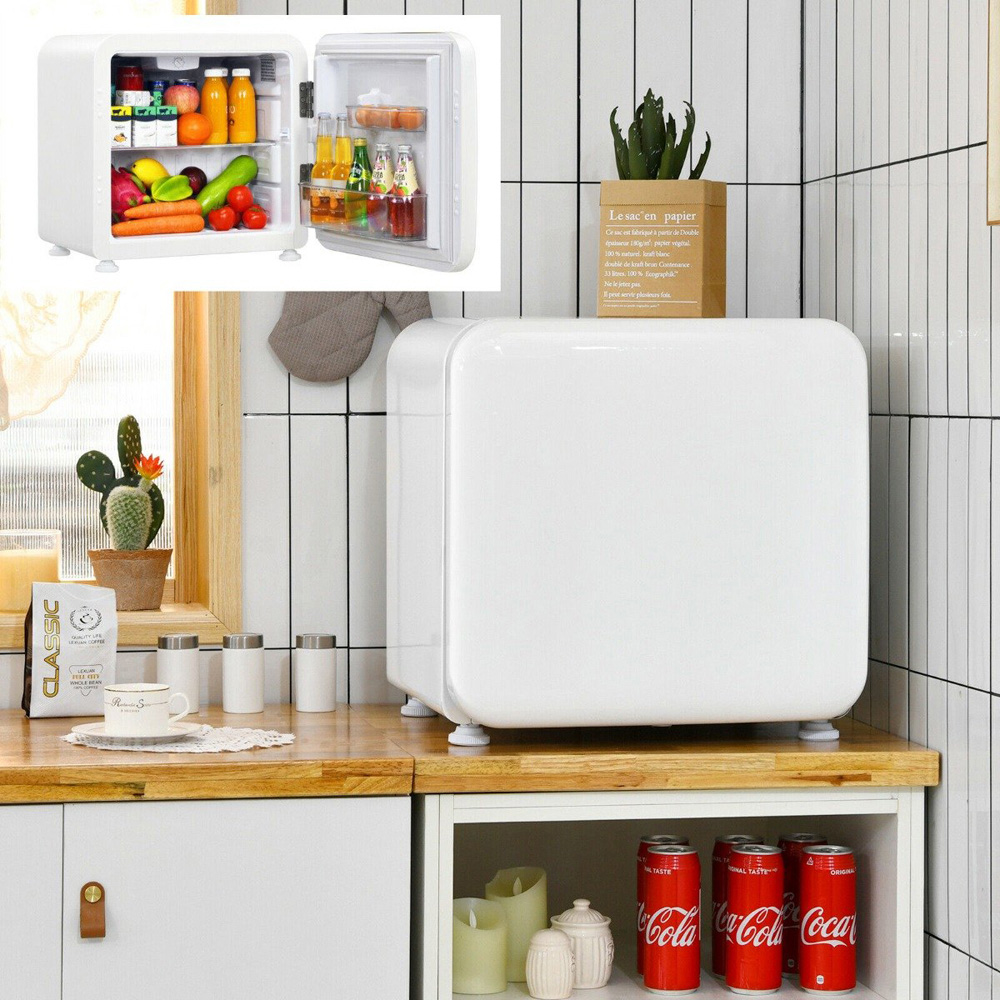 Costway White 45L Compact Refrigerator with Reversible Door Image 2