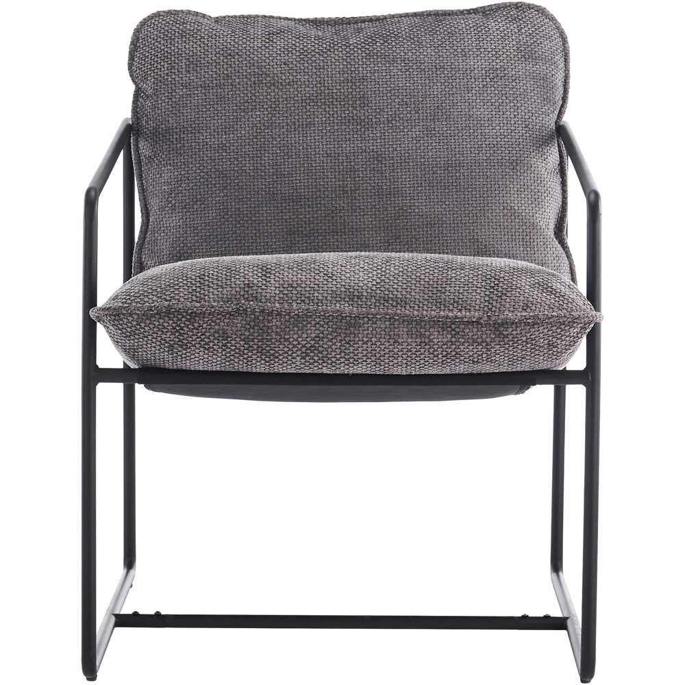 Seconique Tivoli Grey Fabric and Black Metal Accent Chair Image 4