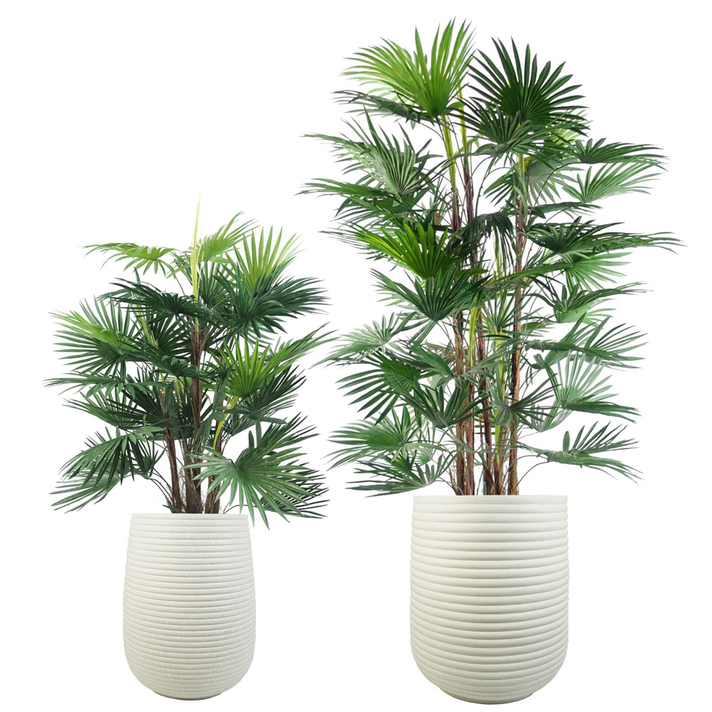 Leaf Mikos White Ridged Composite Planter 41 x 30cm Image 6
