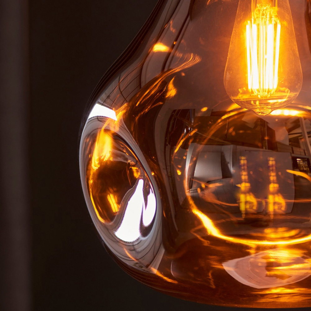 Merano Perugia Metallic Glass Copper Pendant Ceiling Lamp Image 5