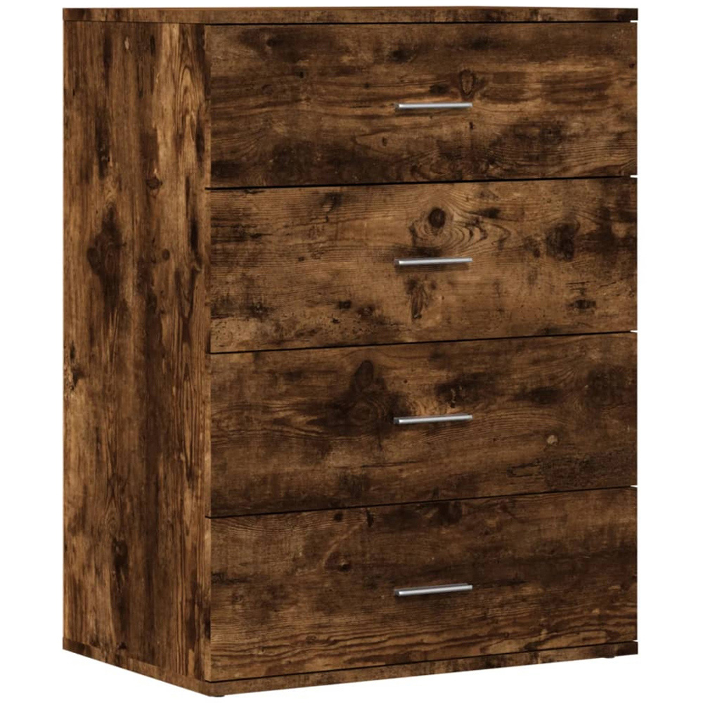 vidaXL 4 Drawer Smoked Oak Sideboard Image 2