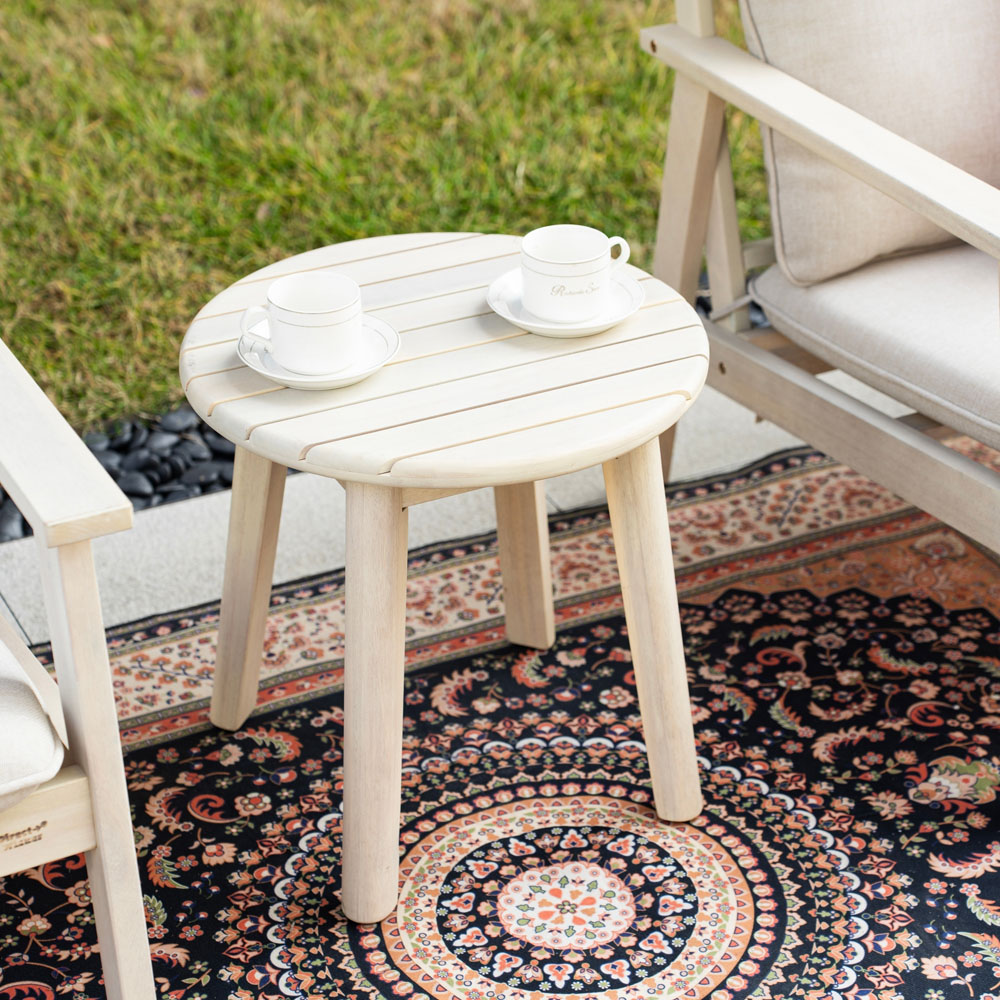 Direct Wicker 2 Seater Naturally Sanded Wooden Bistro Set Image 4