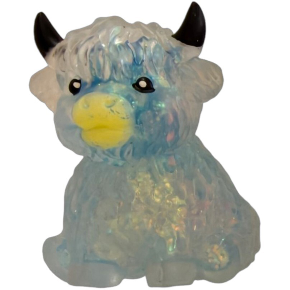 Squeeze Glitter Highland Cow Stress Toy Image 2