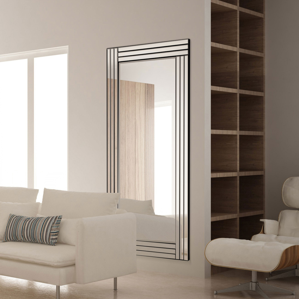 Oakley Triple Edge Bevelled All Glass Full Length Mirror 174 x 85cm Image 2