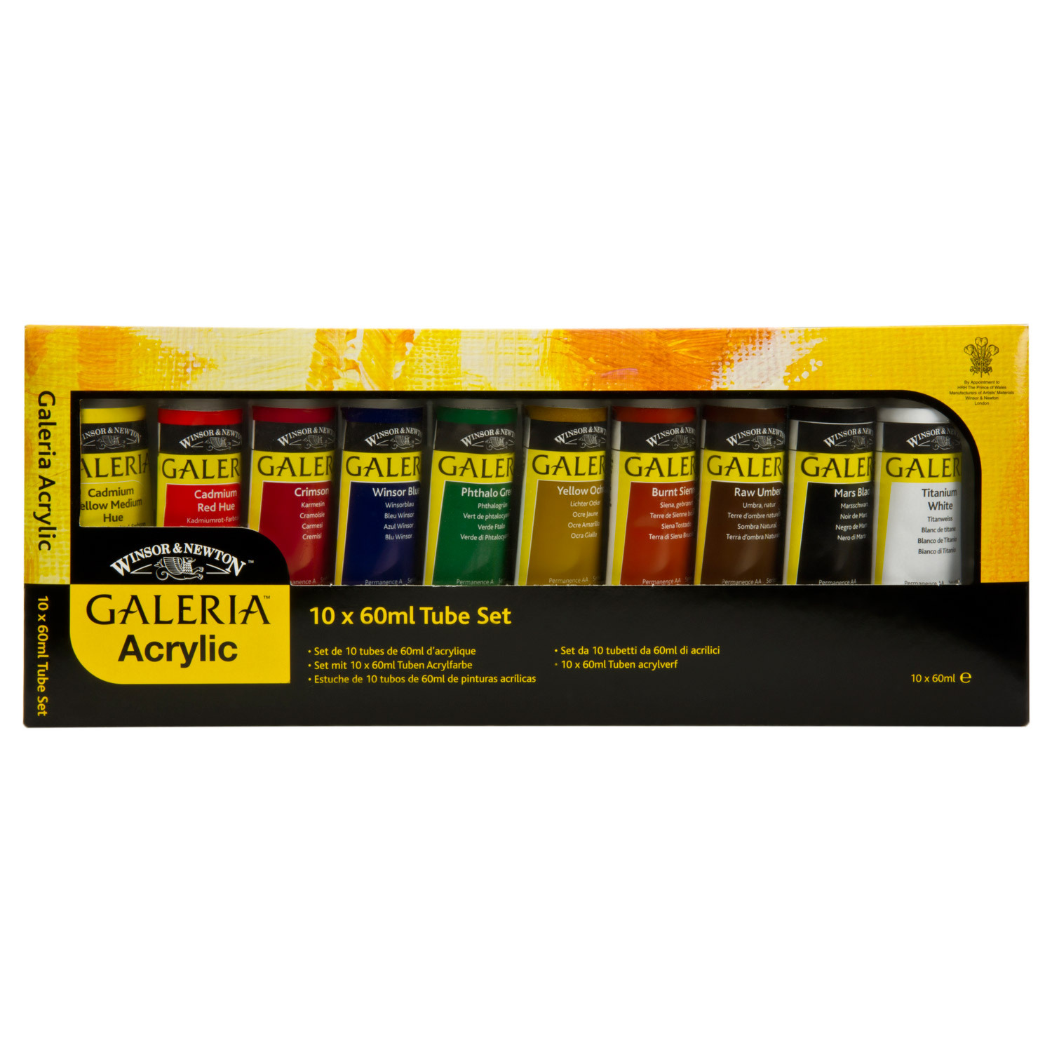 Winsor and Newton Galeria Acrylic Paint Tube 60ml 10 Pack Image 1