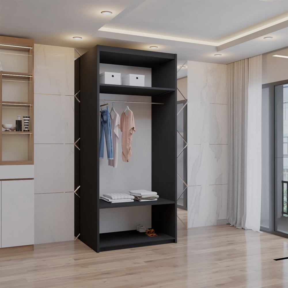 Sliding Wardrobes 4U 2 Sliding Door Black Full Length Mirrored Wardrobe Image 2