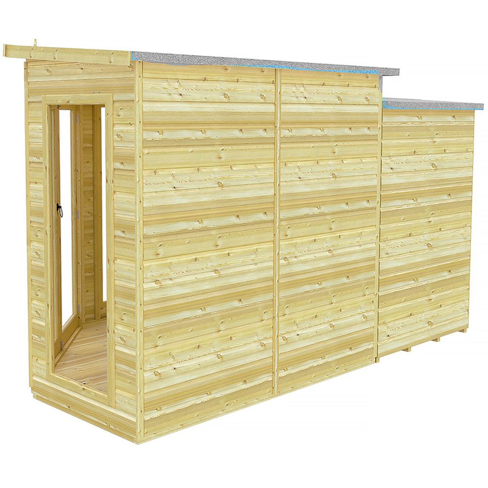 Shire Barclay 7 x 11ft Double Door Corner Summerhouse with Side Shed Image 3