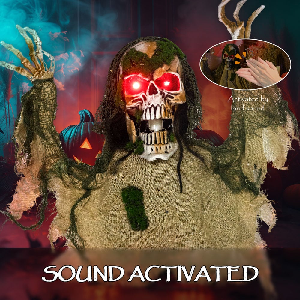 Outsunny Voice Activated Animatronics Skeleton Halloween Decoration Image 5