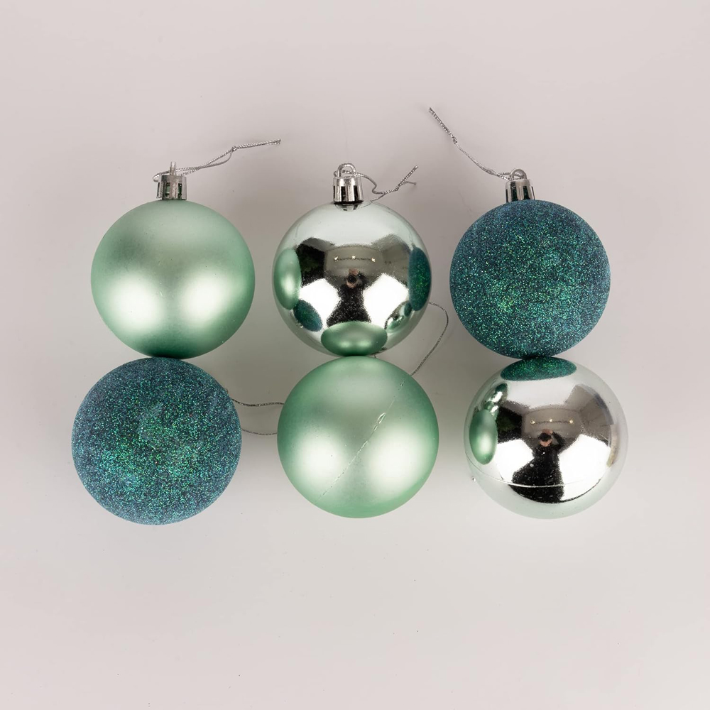 Shatchi 5cm Turquoise Shatterproof Christmas Baubles 12 Pack Image 5
