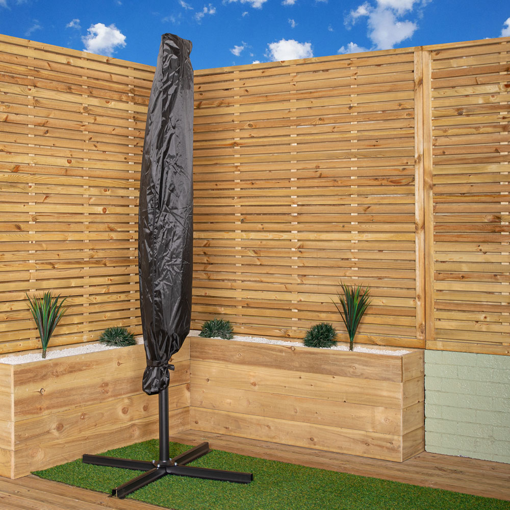 Samuel Alexander Grey Cantilever Banana Parasol with Crank Handle 3m Image 7
