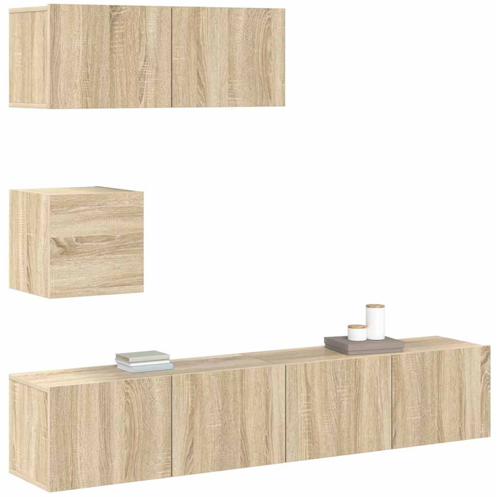 vidaXL 7 Door Sonoma Oak TV Cabinet Image 4