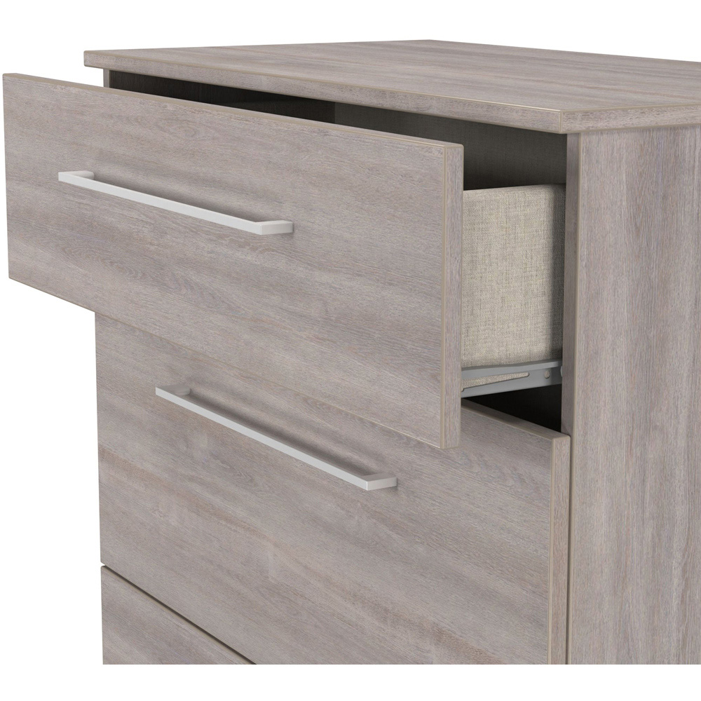 Crowndale Worcester 3 Drawer Grey Oak Deep Chest of Drawers Ready Assembled Image 5