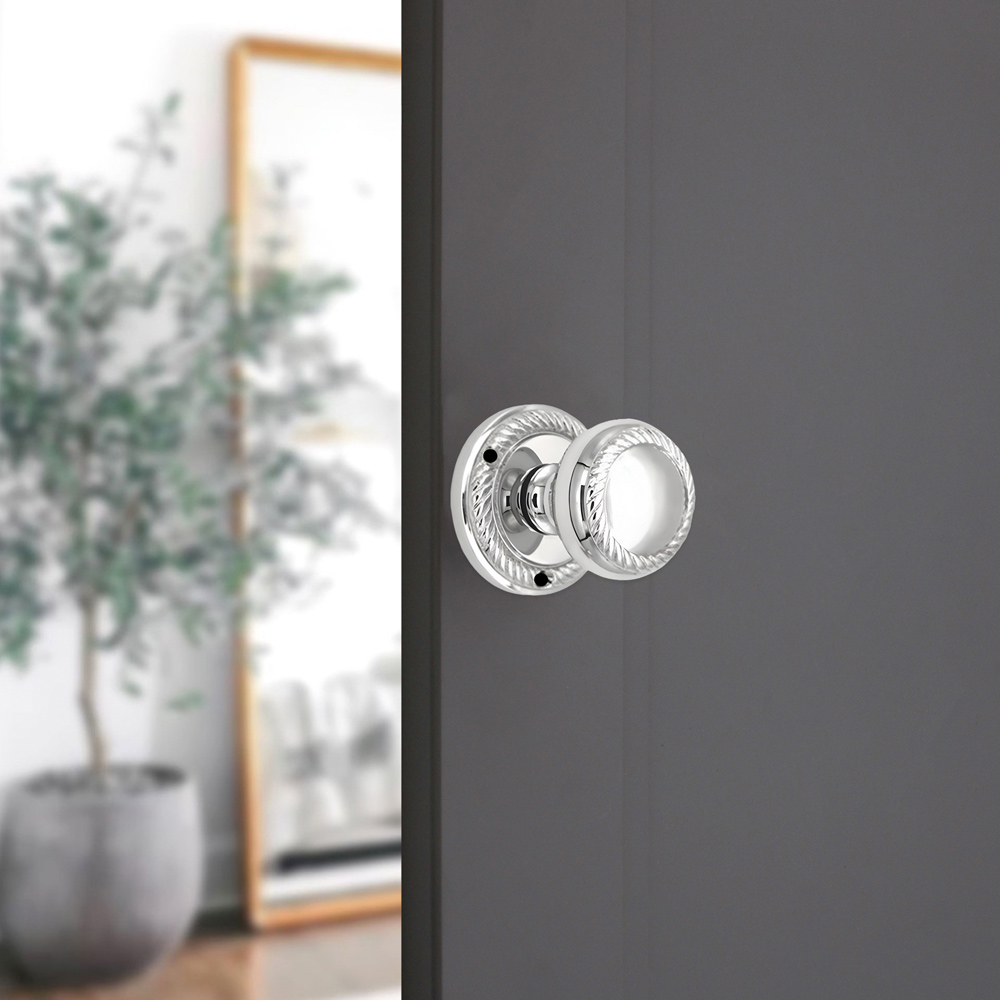 Spira Brass Polished Chrome Georgian Mortice Door Knob 2 Pack Image 2