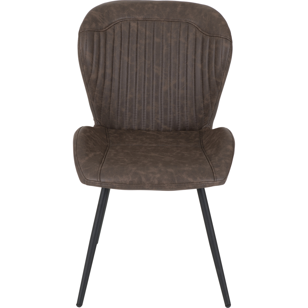 Seconique Quebec Set of 4 Brown PU Upholstered Dining Chair Image 3