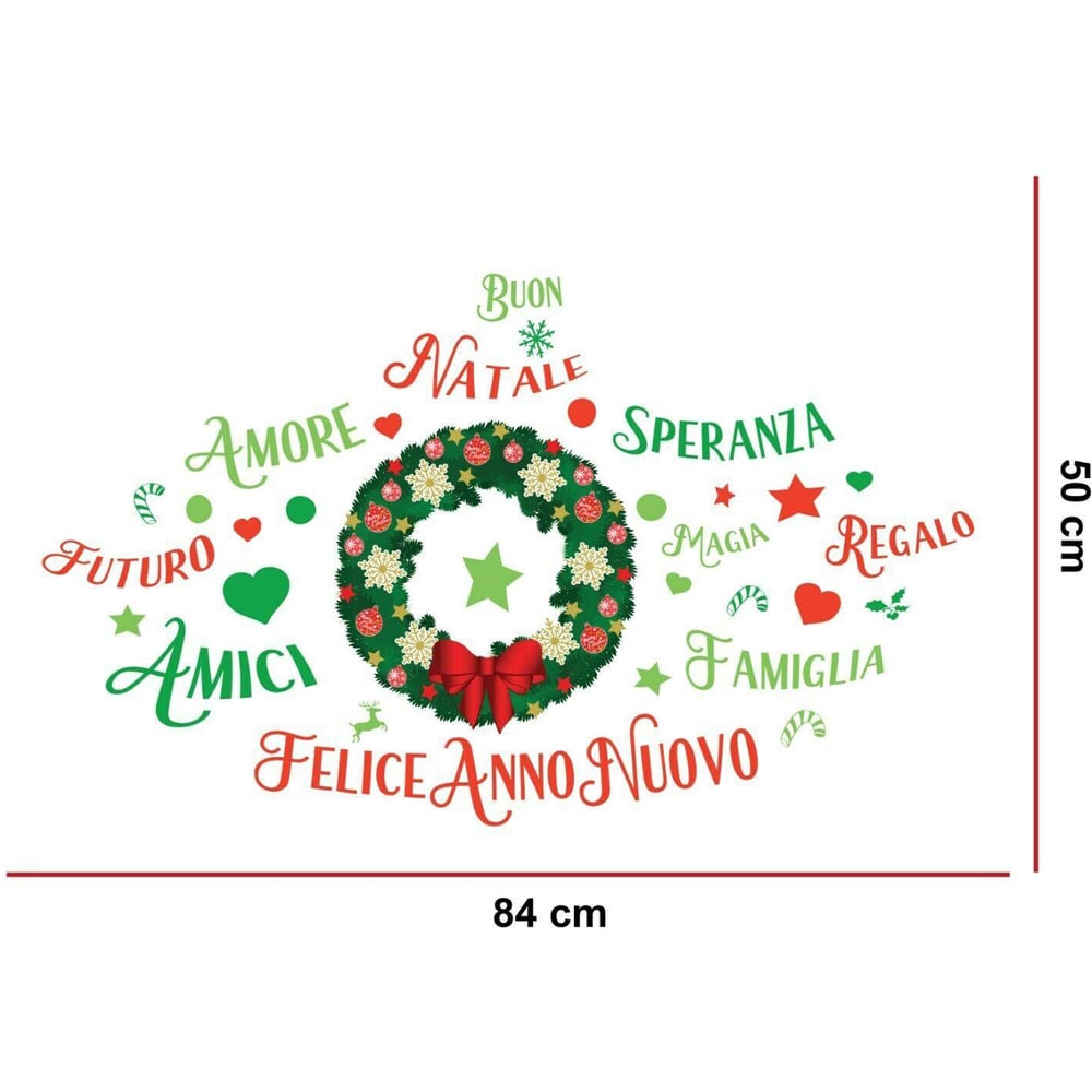 Walplus Italian Quotes Christmas Garland Self Adhesive Wall Stickers Image 3
