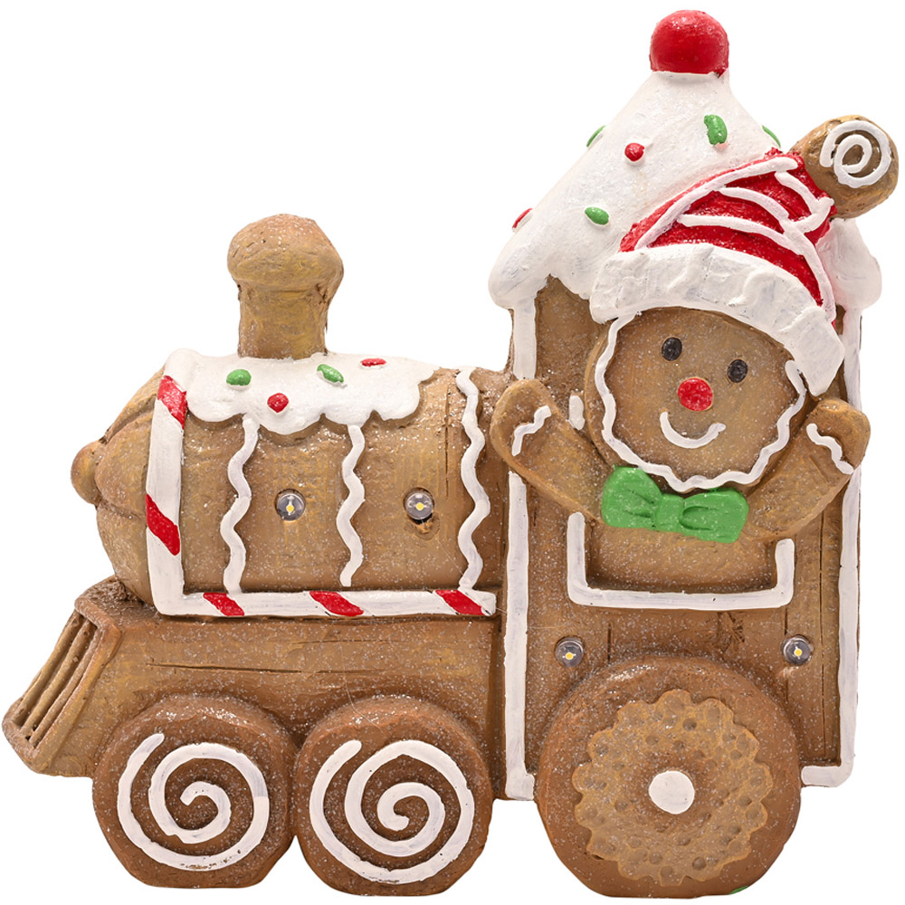 The Seasonal Gift Co. Santa and Friends Gingerbread Train LED Christmas Decoration 32cm Image 2