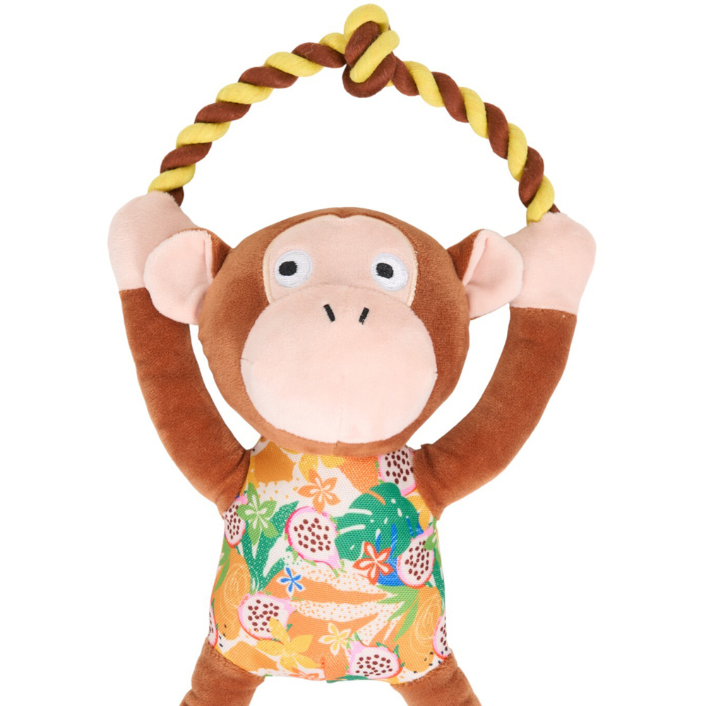 Jungle Fruits Monkey Tug Dog Toy Brown Image 3