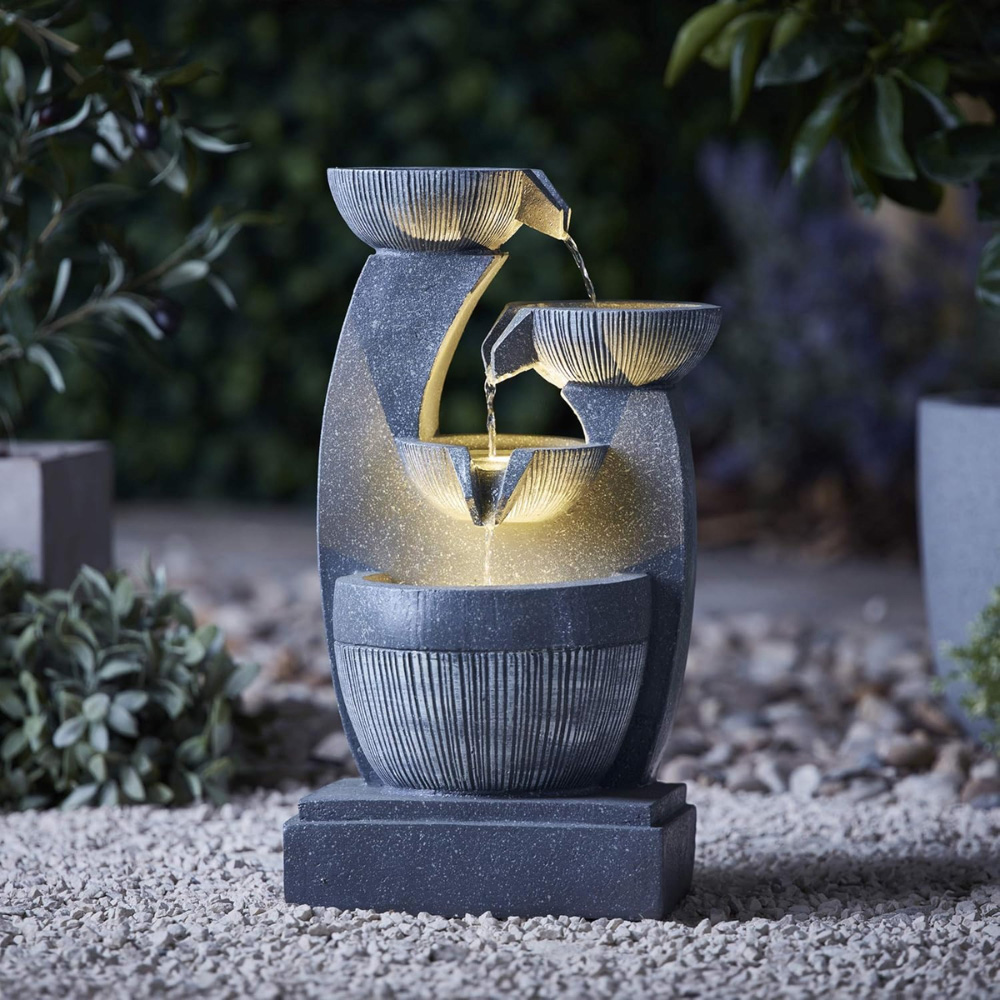 Serenity 4-Tier Cascading Deep Bowl Mains Powered Water Feature Image 2