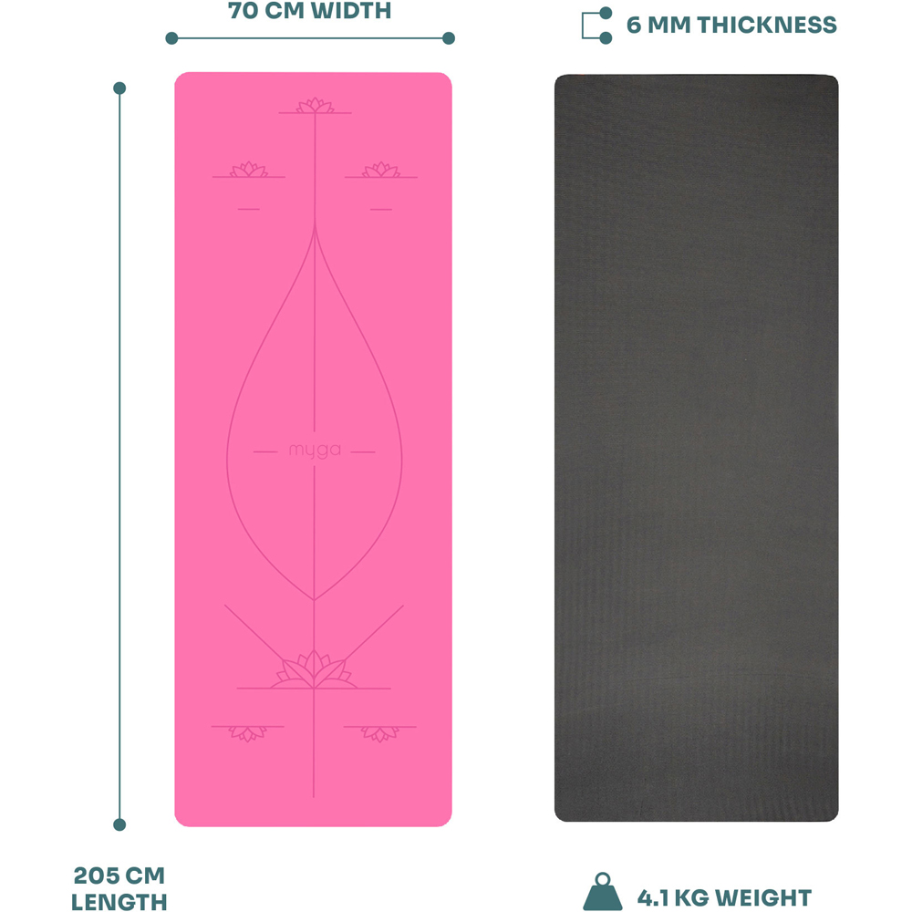 Myga Pink Alignment Yoga Mat XL Image 4