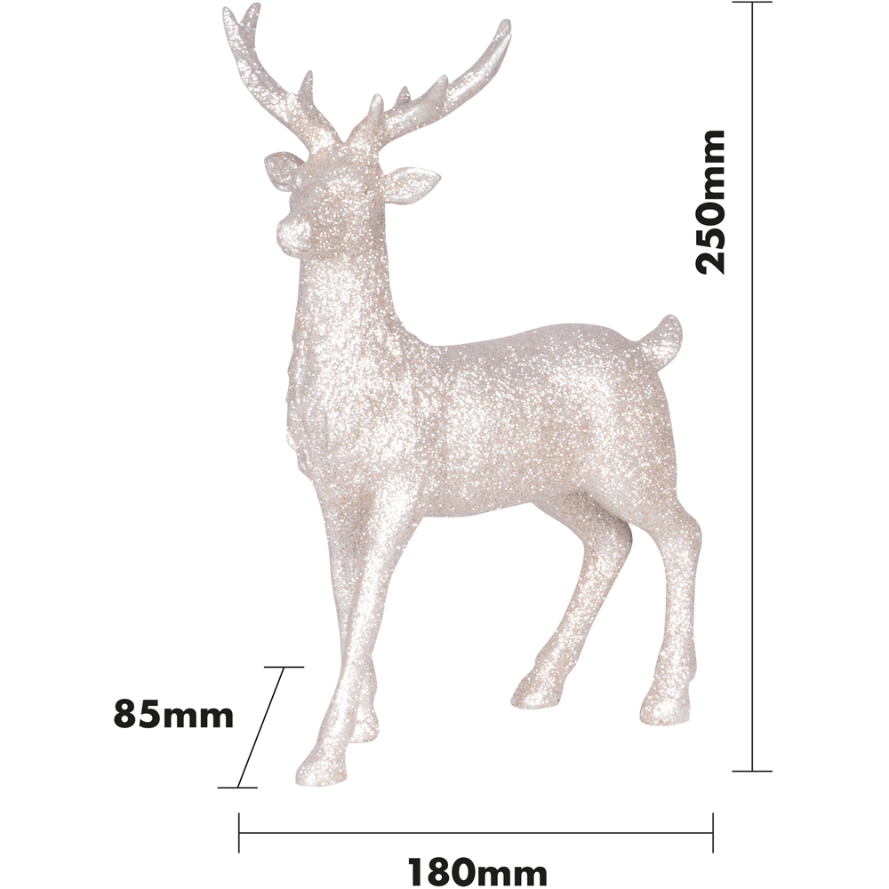 St Helens Champagne Polyresin Deer Christmas Decoration Image 7