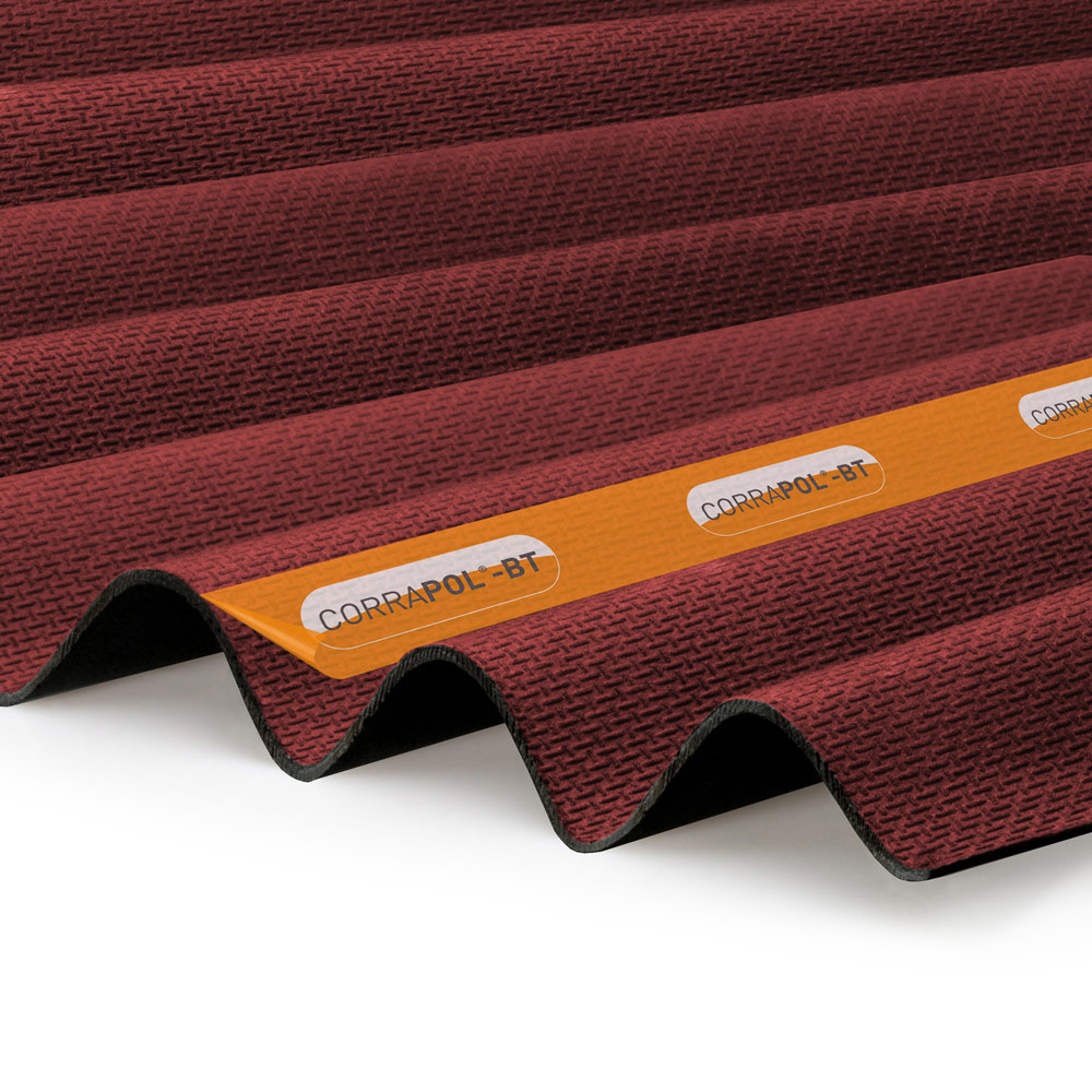 Corrapol-BT Red Corrugated Bitumen Roof Sheet 930 x 1000mm Image 1
