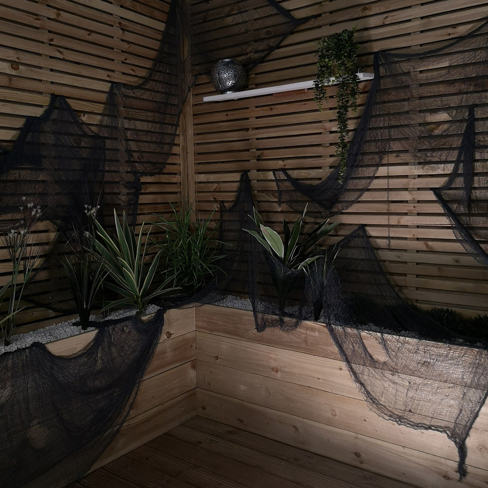 Samuel Alexander Black Freaky Fabric Net Halloween Decoration 2.9m 12 Pack Image 6