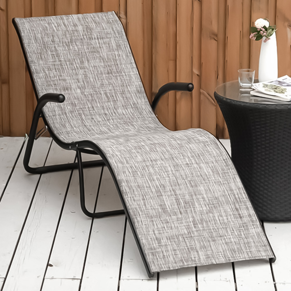 Outsunny Grey Folding Recliner Sun Lounger Image 1