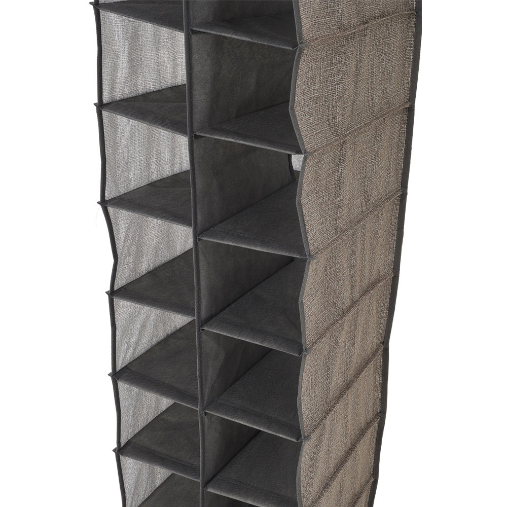H&O Direct 10 Tier Grey Hanging Shoe Organiser Image 3