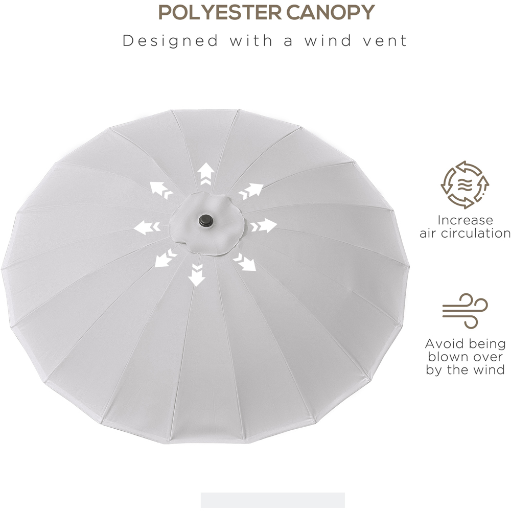 Outsunny Light Grey Crank and Tilt Umbrella Parasol 2.5m Image 6