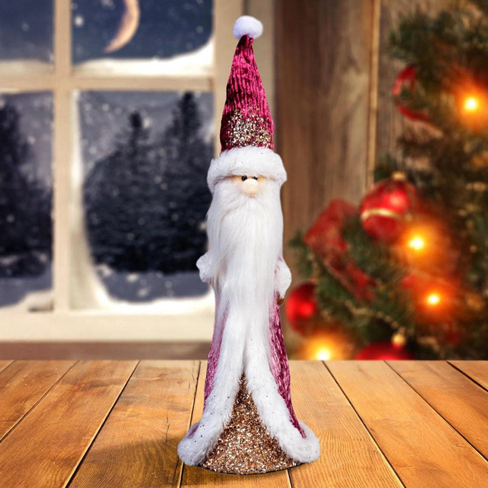 Shatchi Burgundy Santa Figurine 34cm Image 3