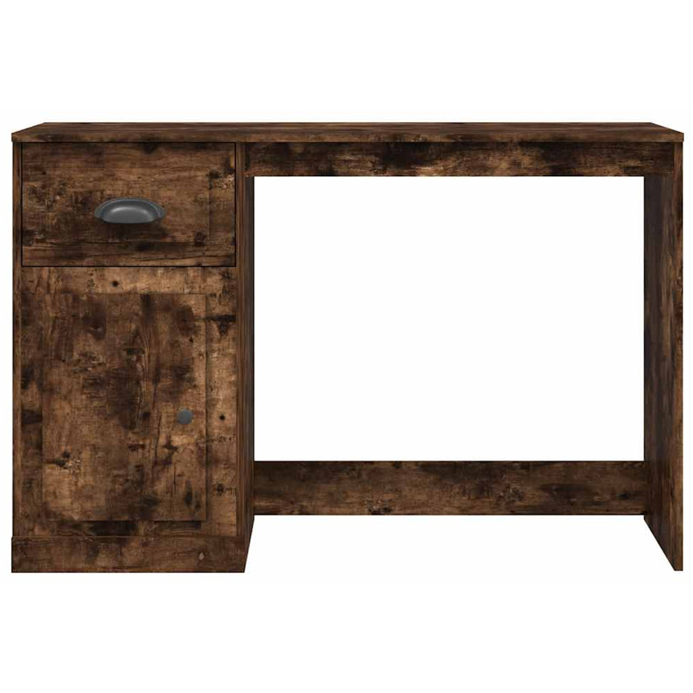 vidaXL Single Door Single Drawer Study Desk Smoked Oak Image 5