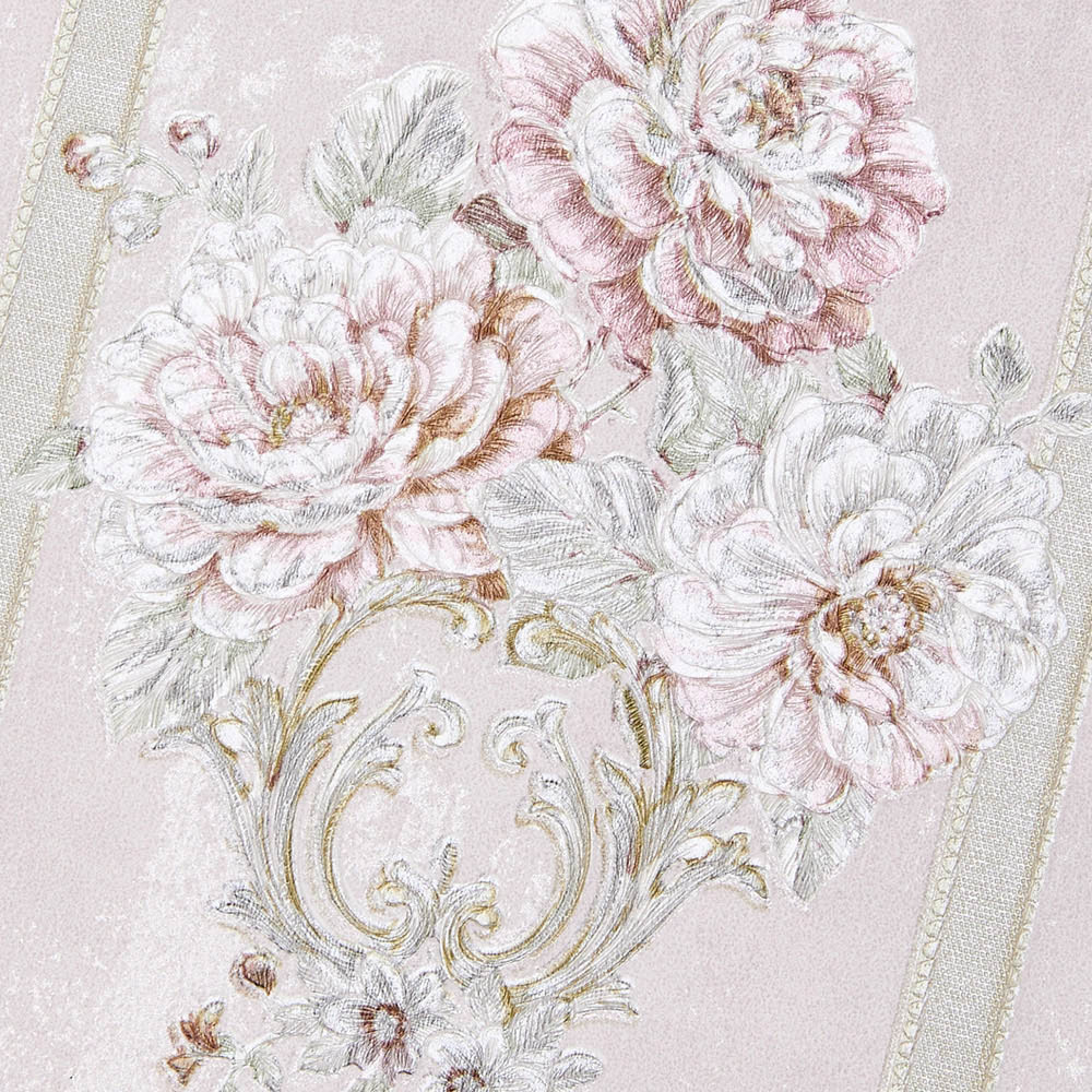 Living and Home Floral Pattern 3D Embossed Dusty Rose Non-Pasted Non-Woven Wallpaper Image 6