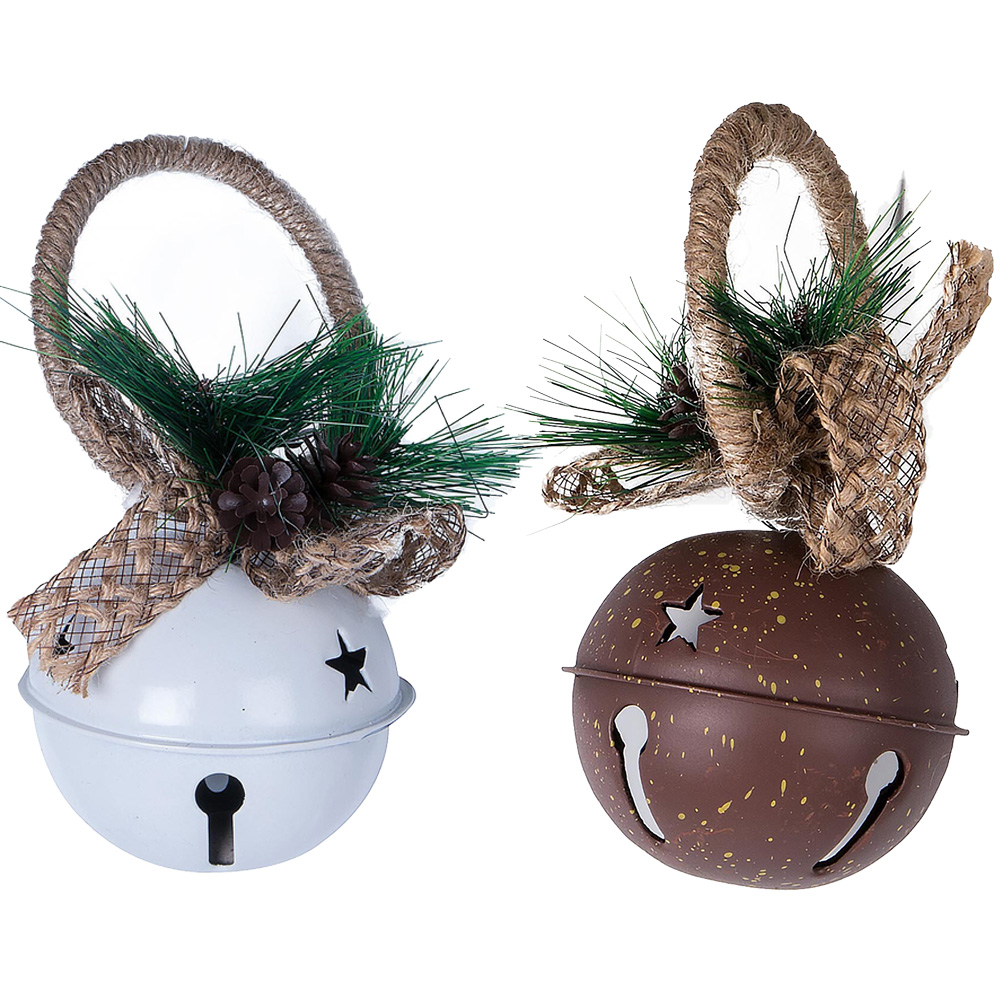 Decadent Bronze Rustic Floristry Hanging Bell Ornament Image 1