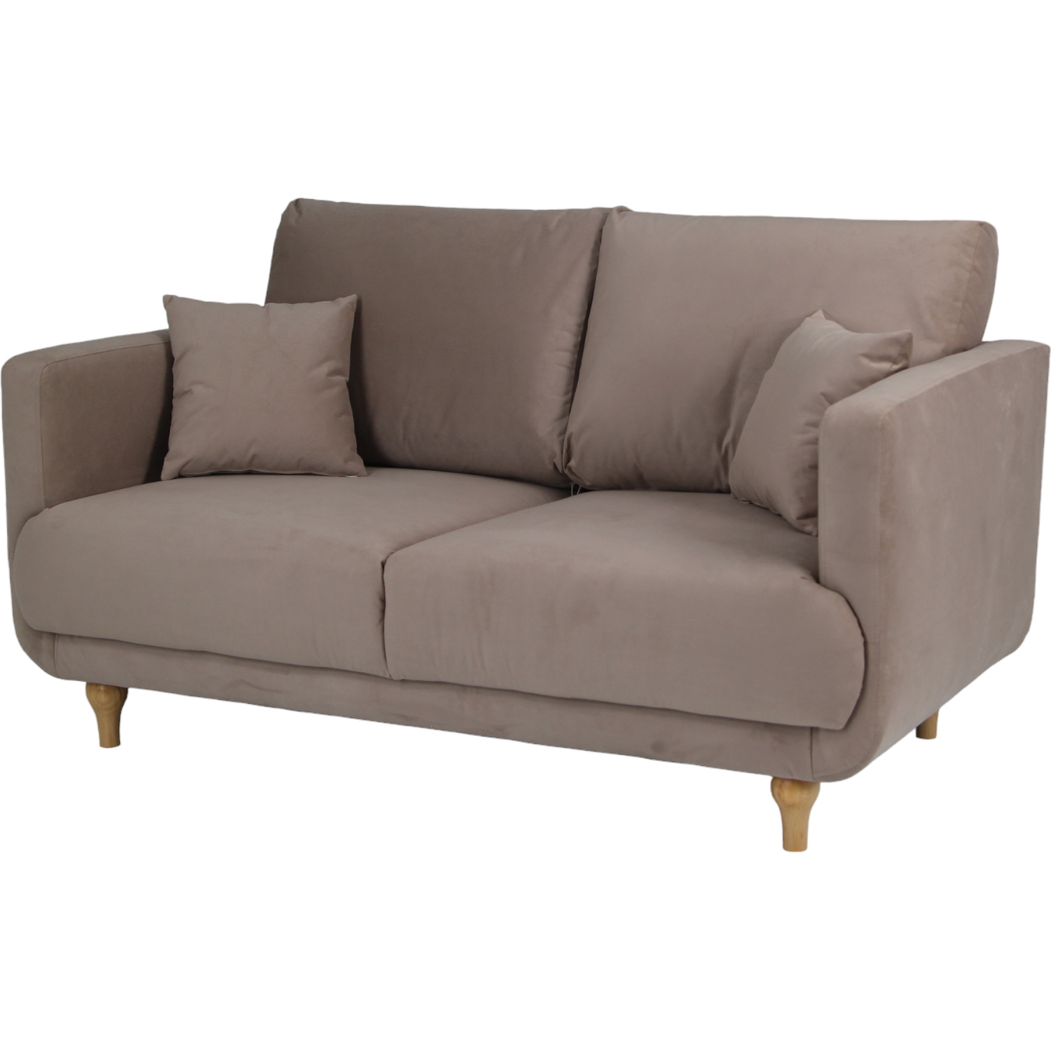 Safa 2 Seater Beige Fabric Sofa Image 3