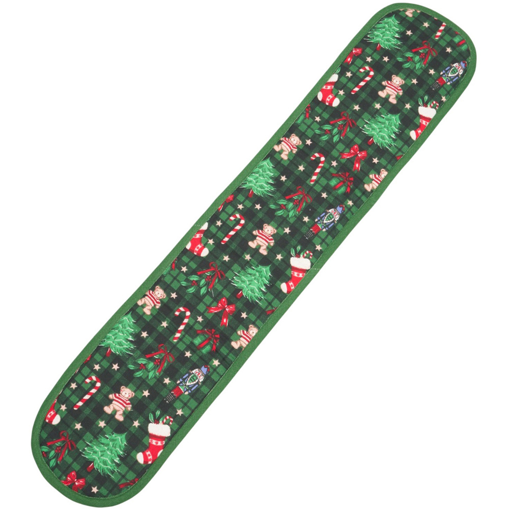 Tartan Christmas Print Double Oven Glove Green Image 5