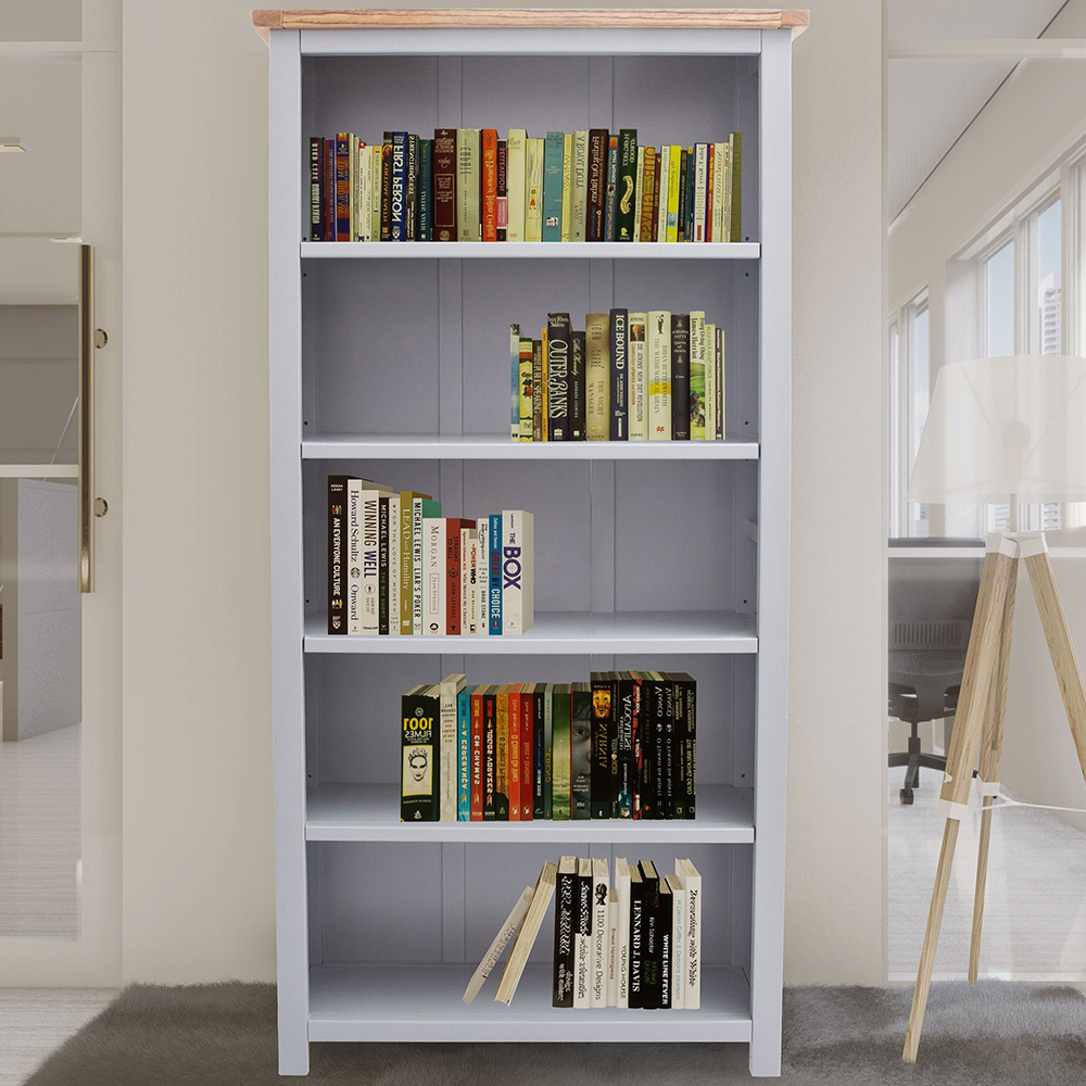 Mirano 5 Shelf Grey Bookcase Image 1