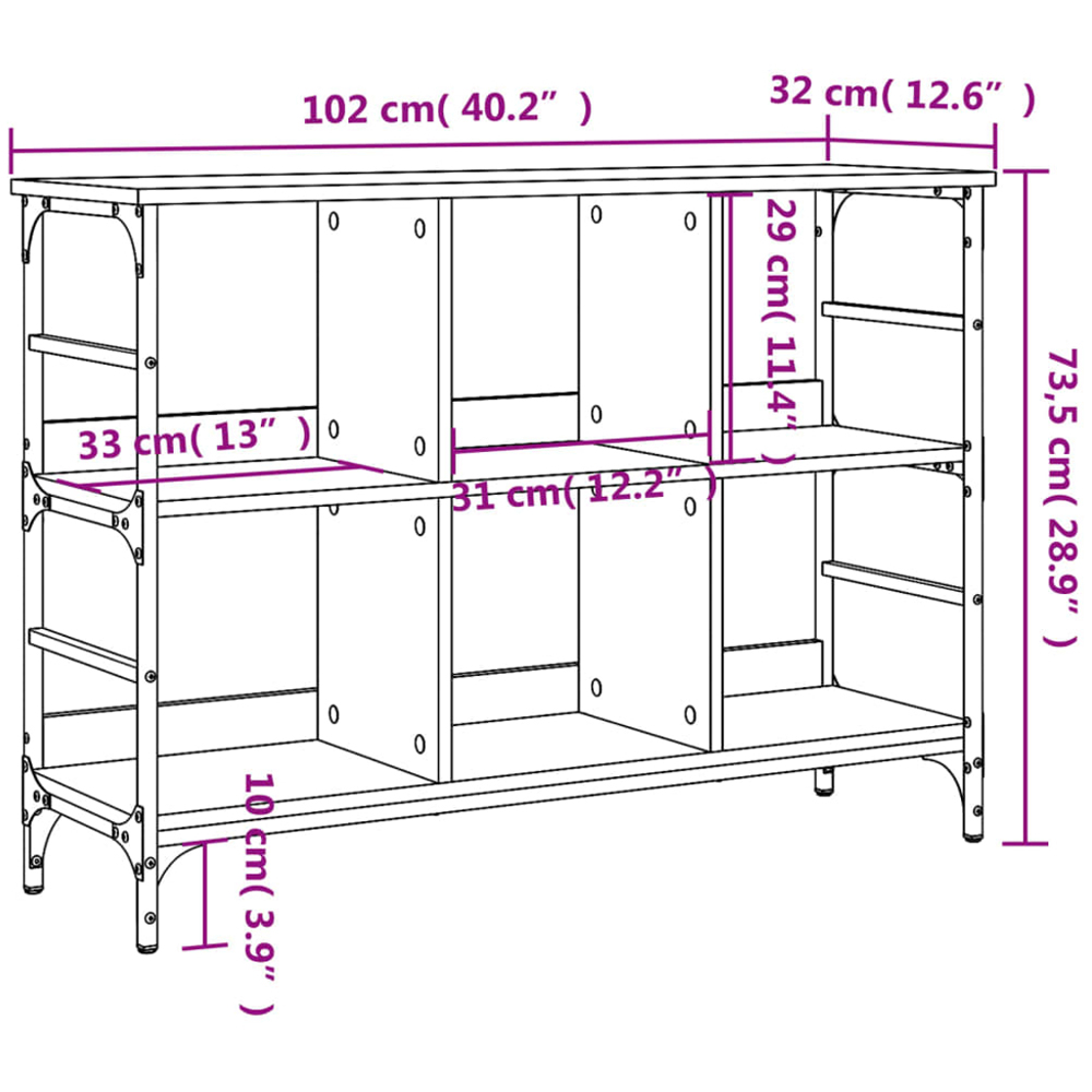 vidaXL 6 Shelf Sonoma Oak Sideboard Image 6