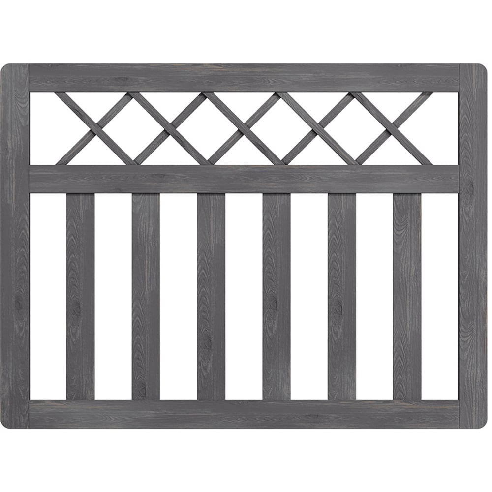 Outdoor Cross Top Wooden Grey Garden Fence Door, 90 x 120 x 2.5cm Image 1