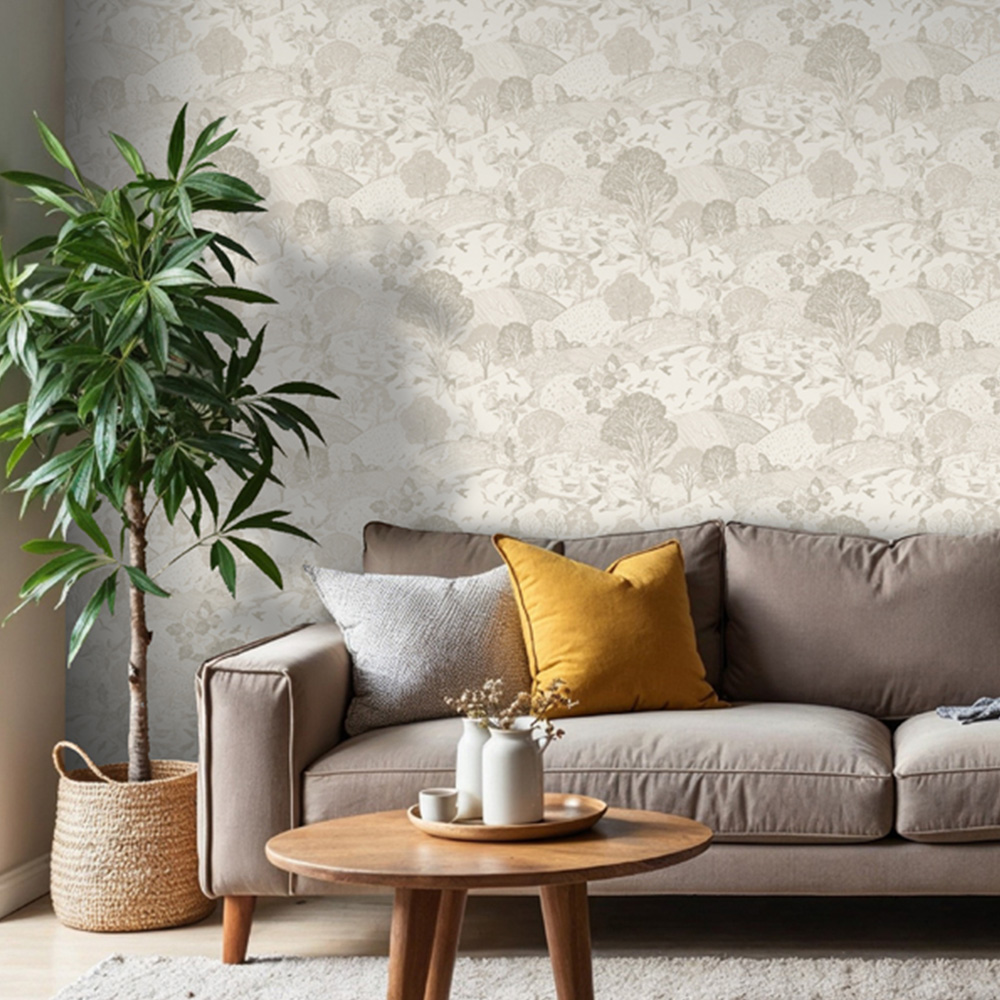 Arthouse Country Landscape Neutral Wallpaper Image 3