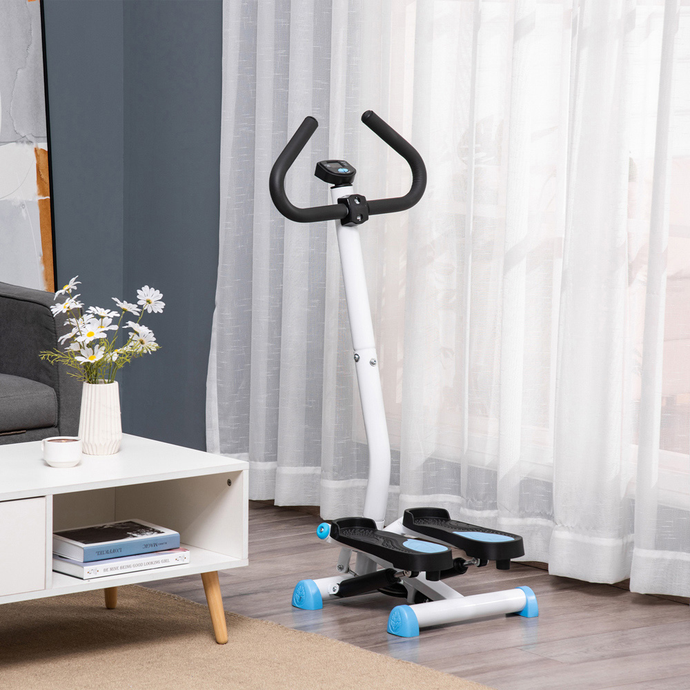HOMCOM Blue Adjustable Stepper Fitness Machine with LCD Screen Image 2