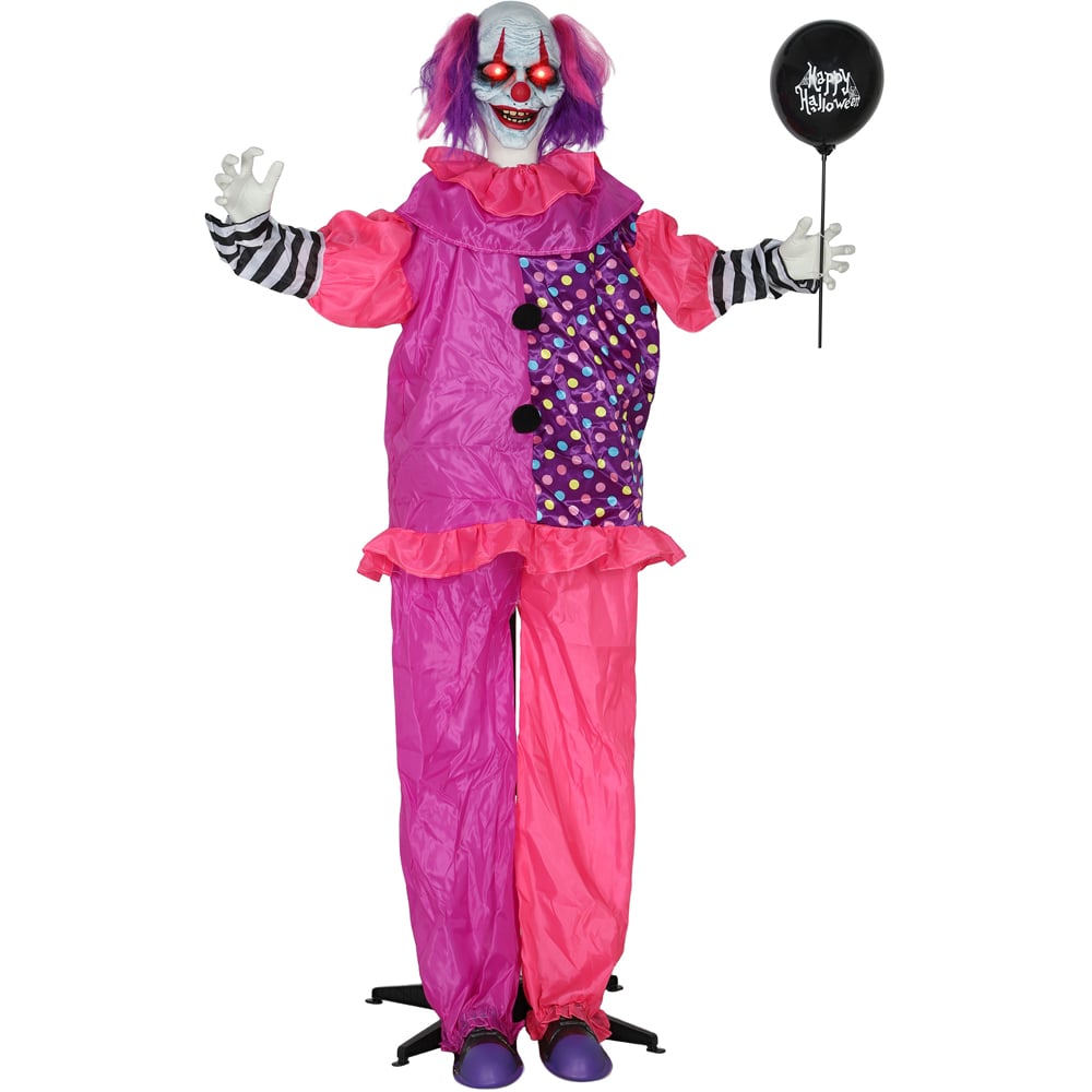 Outsunny Life Size Animated Clown with Light Up Eyes Halloween Decoration 5.7ft Image 1