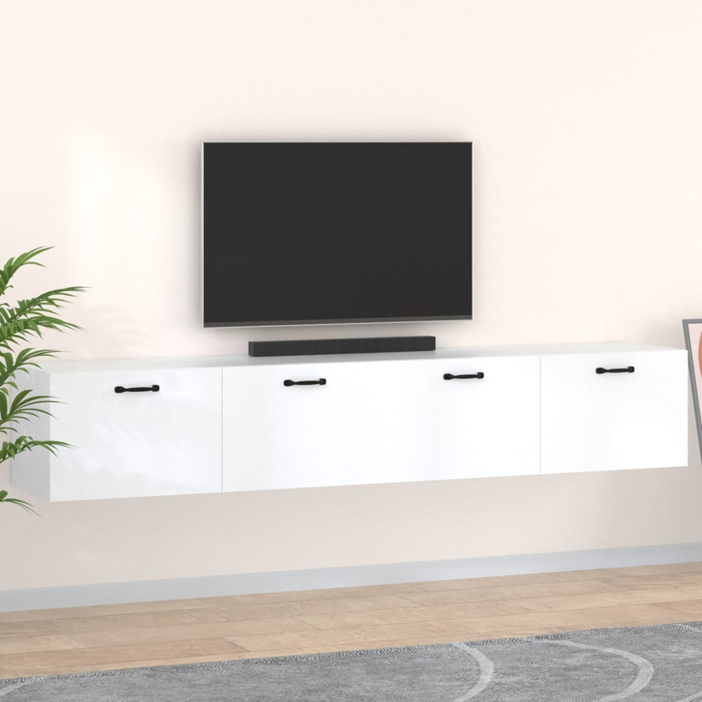 vidaXL 2 Door White Wall Cabinet Set of 2 Image 1