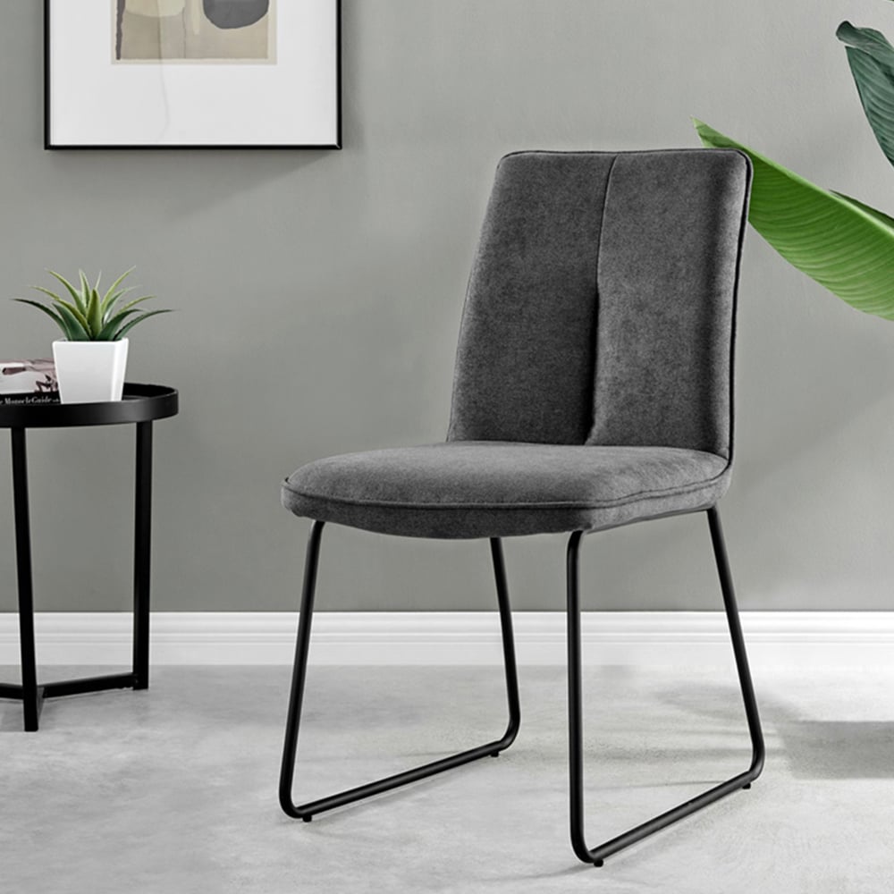 Furniturebox Tavolo Harley 6 Seater Glass Dining Set Dark Grey Image 4