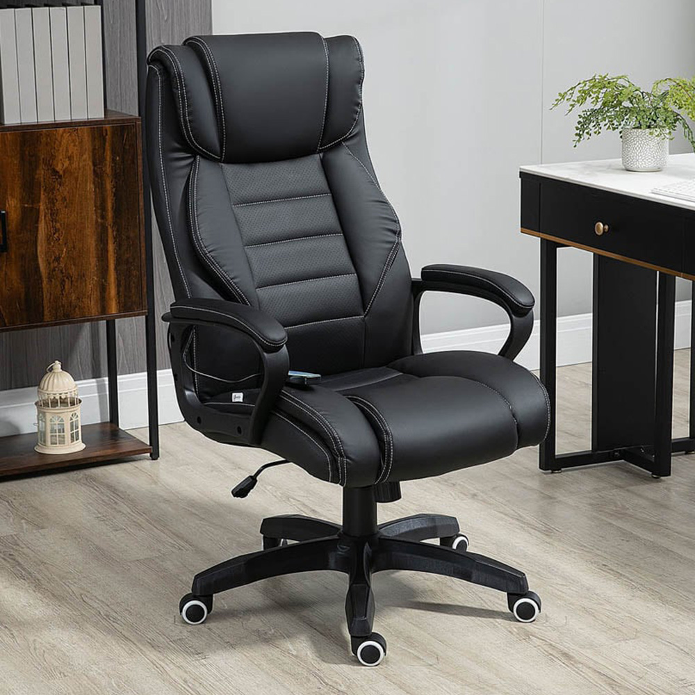 Portland Black PU Leather Swivel High Back Office Chair Image 1