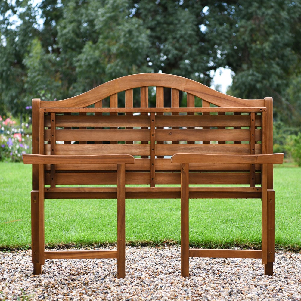 Garden Gear 2 Seater Acacia Folding Bench Image 4