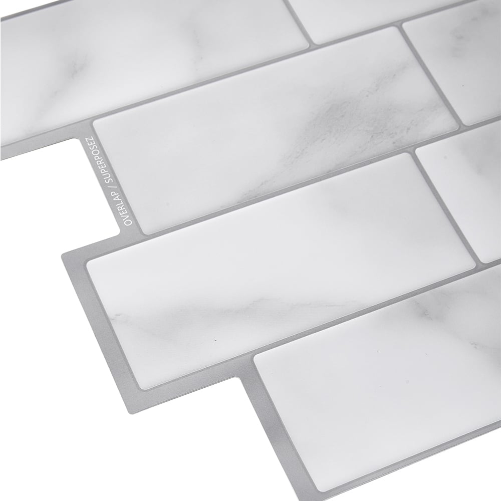 Living and Home Brick Effect Grey Rectangle Self Adhesive Wall Sticker 10 Pack Image 7