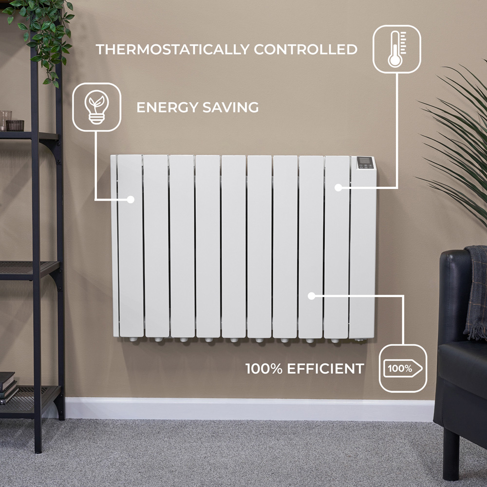 Adam Alba White Oil-Filled Electric Radiator 1500W Image 6