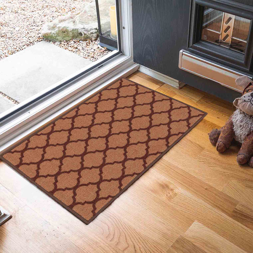 Desire Rugs Havana Beige Trellis Anti Slip Door Mat 120 x 67cm Image 2