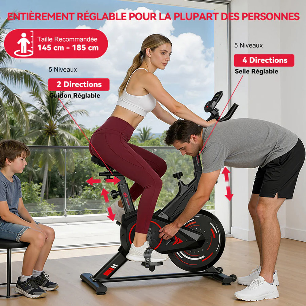 Rattrix C1 Black Stationary Exercise Bike with 6kg Flywheel Image 2
