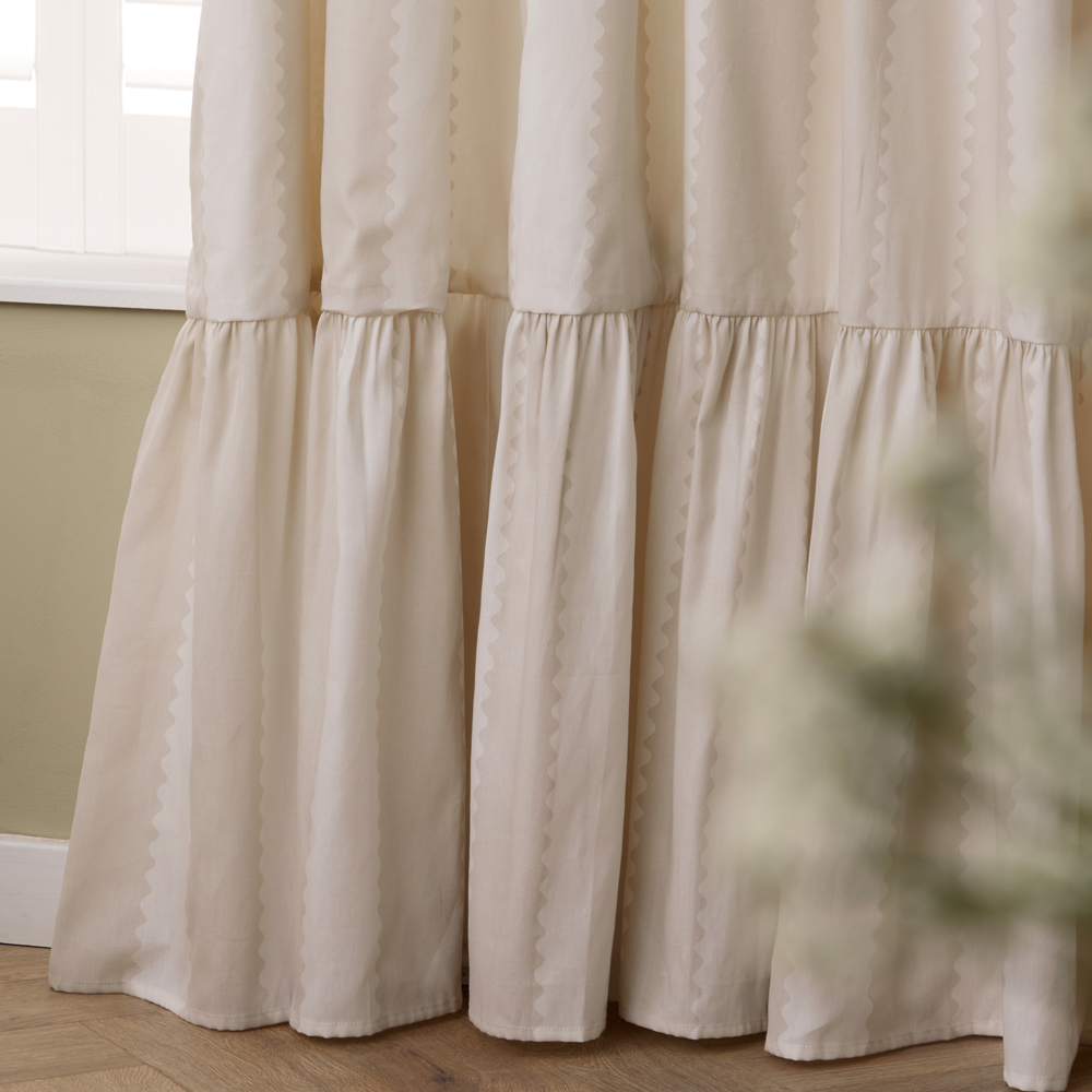 Furn Birdie Oat and Milk Stripe Cotton Fully Lined Pencil Pleat Curtains 168 x 229cm Image 3